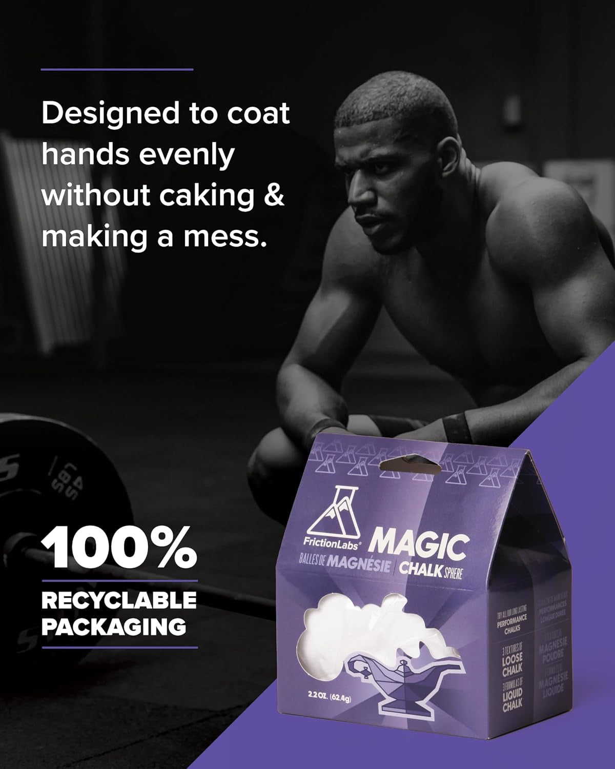 Magic Chalk Ball & Magic Chalk Ball PRO - Premium Chalk Ball for Rock Climbing, Weight Lifting, Gymnastics, & Bowling - Mess Free Gym Chalk