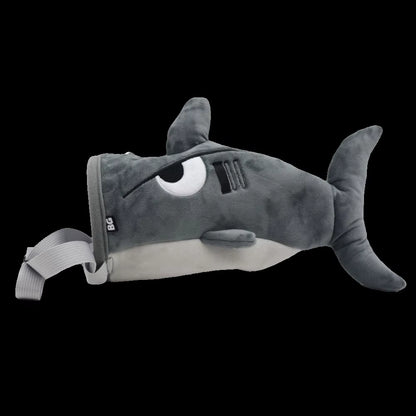 Gray Color Flannel Shark Chalk Bag Flannel Material Stuffed Animal Design Rock Climbing Bag Shark Shape Magnesium Powder Bag