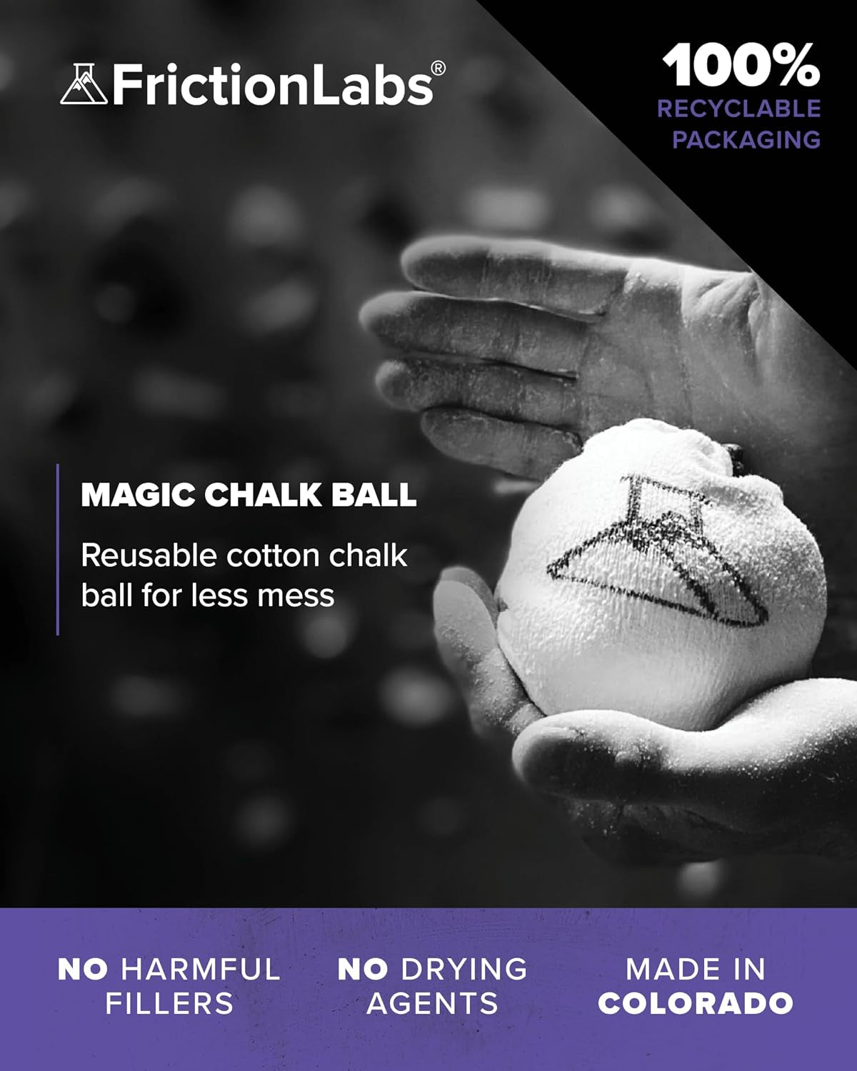 Magic Chalk Ball & Magic Chalk Ball PRO - Premium Chalk Ball for Rock Climbing, Weight Lifting, Gymnastics, & Bowling - Mess Free Gym Chalk