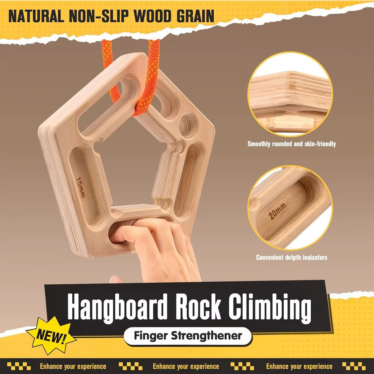 Pull-Up Board Hangboard Rock Climbing Finger Strengthener Boards Trainer Forearm Strengthener Practice Tool Outdoor Climbing