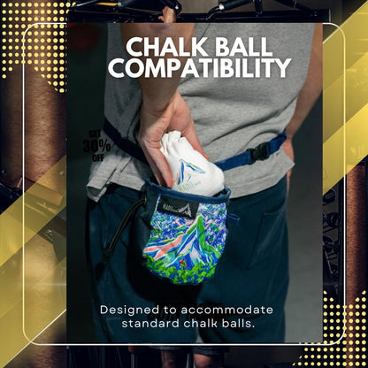 Rock Climbing Bag Sport Climb Chalk Pouch with Zippered Pocket, Brush Holder & Fleece Lining by