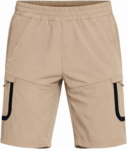 Men's Lightweight Quick-Dry Outdoor Sports Shorts with Zipper Pockets - Breathable Athletic Shorts for Hiking, Running, Gym, Travel, and Casual Wear